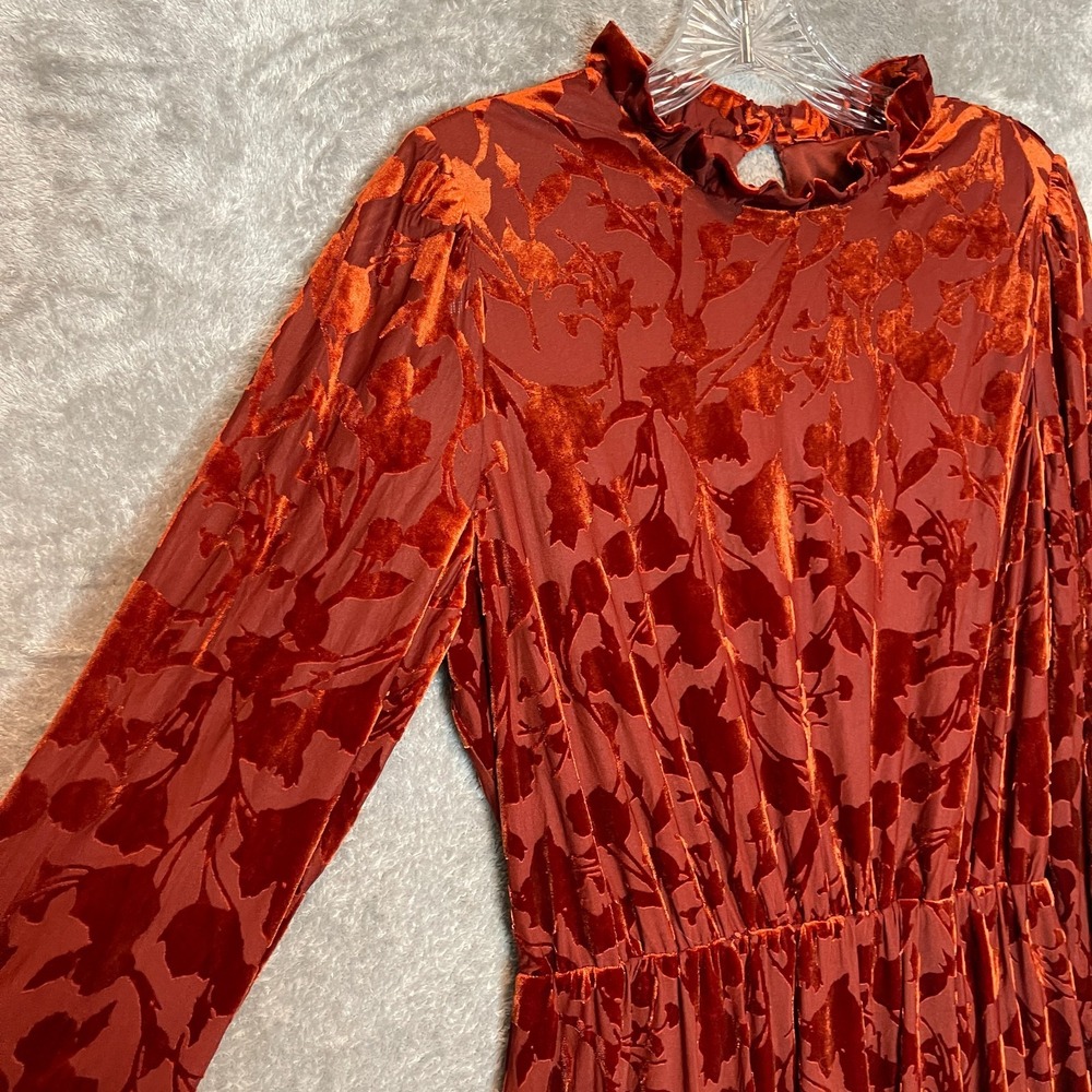 Banana Republic Women Burnout Velvet Fit Flare Dress S Romantic Soft Glam Party